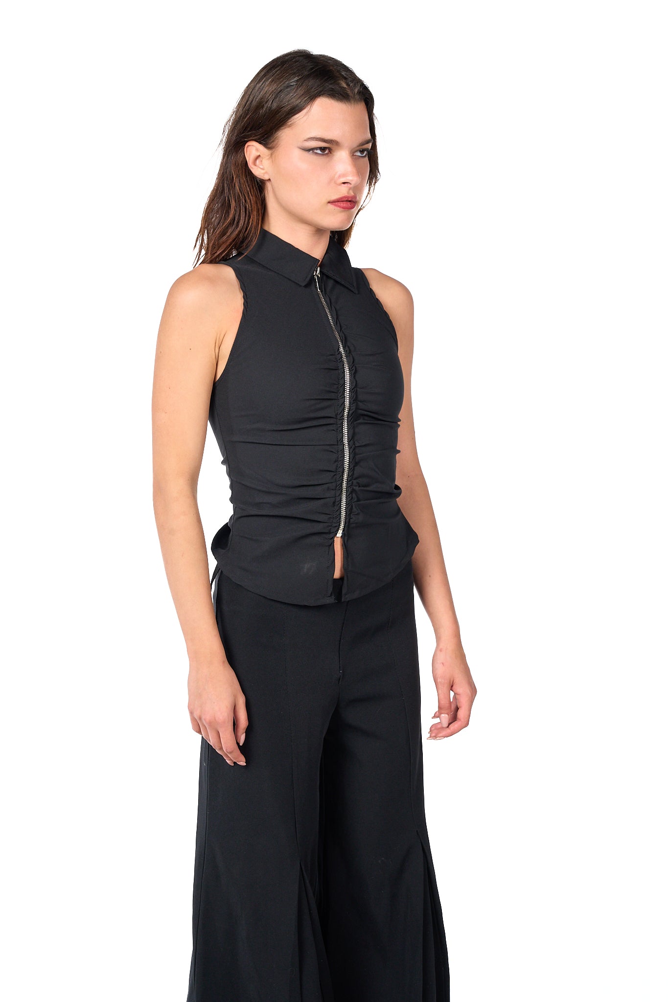 The Ruffled zipper top