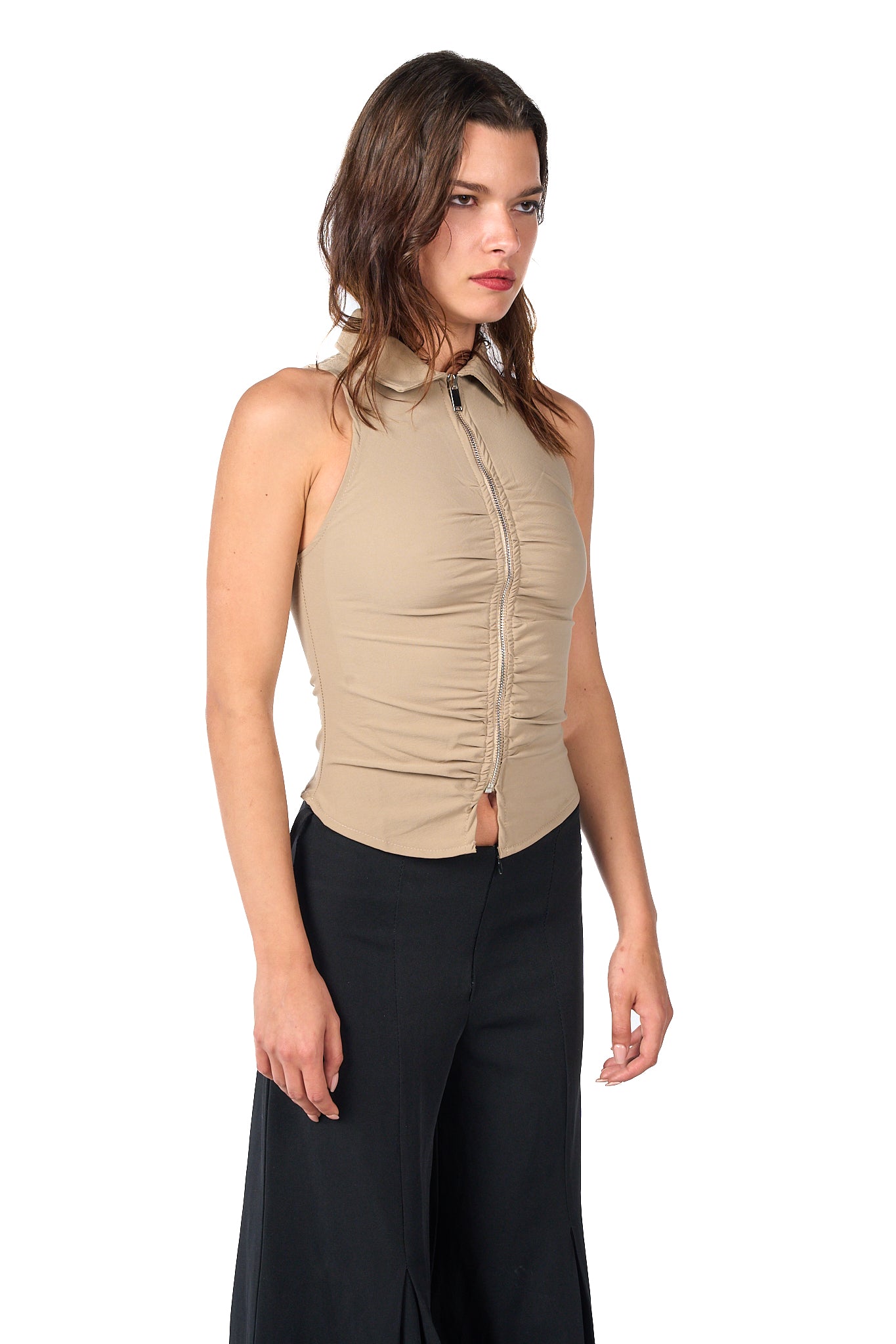 The Ruffled zipper top