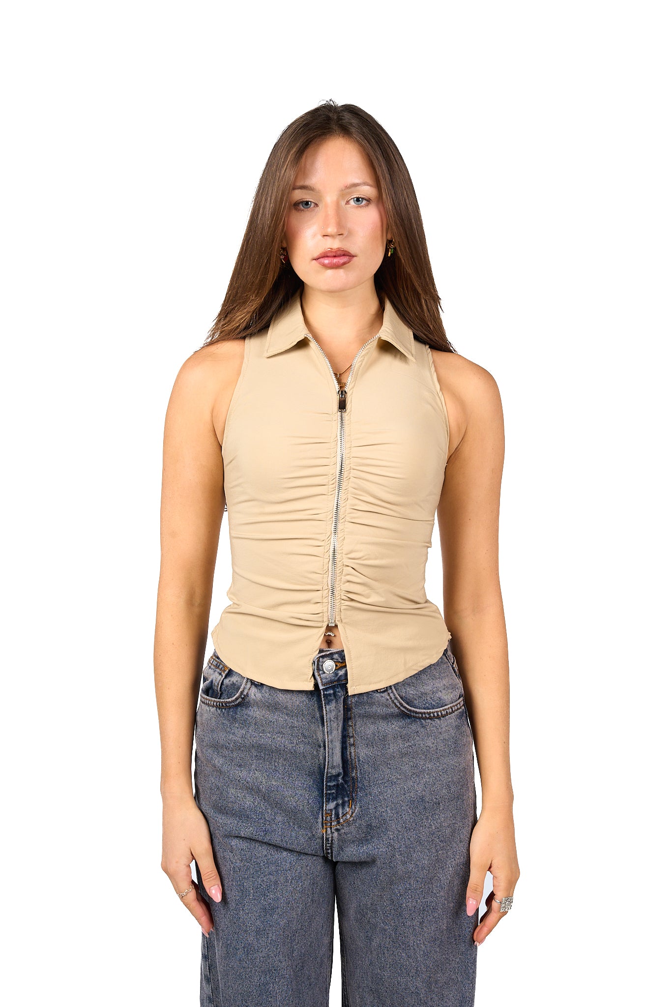 The Ruffled zipper top