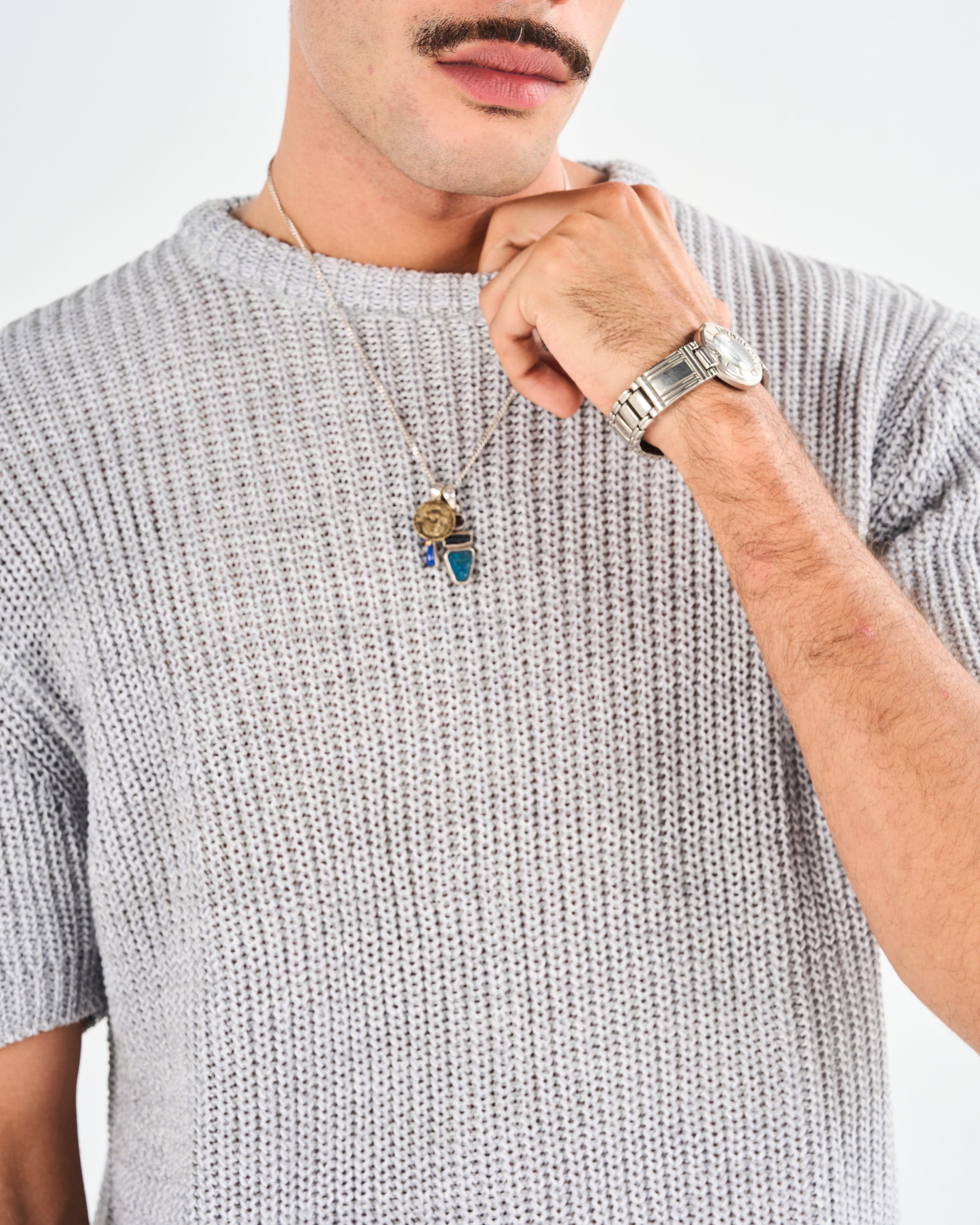 Two toned knitted tee