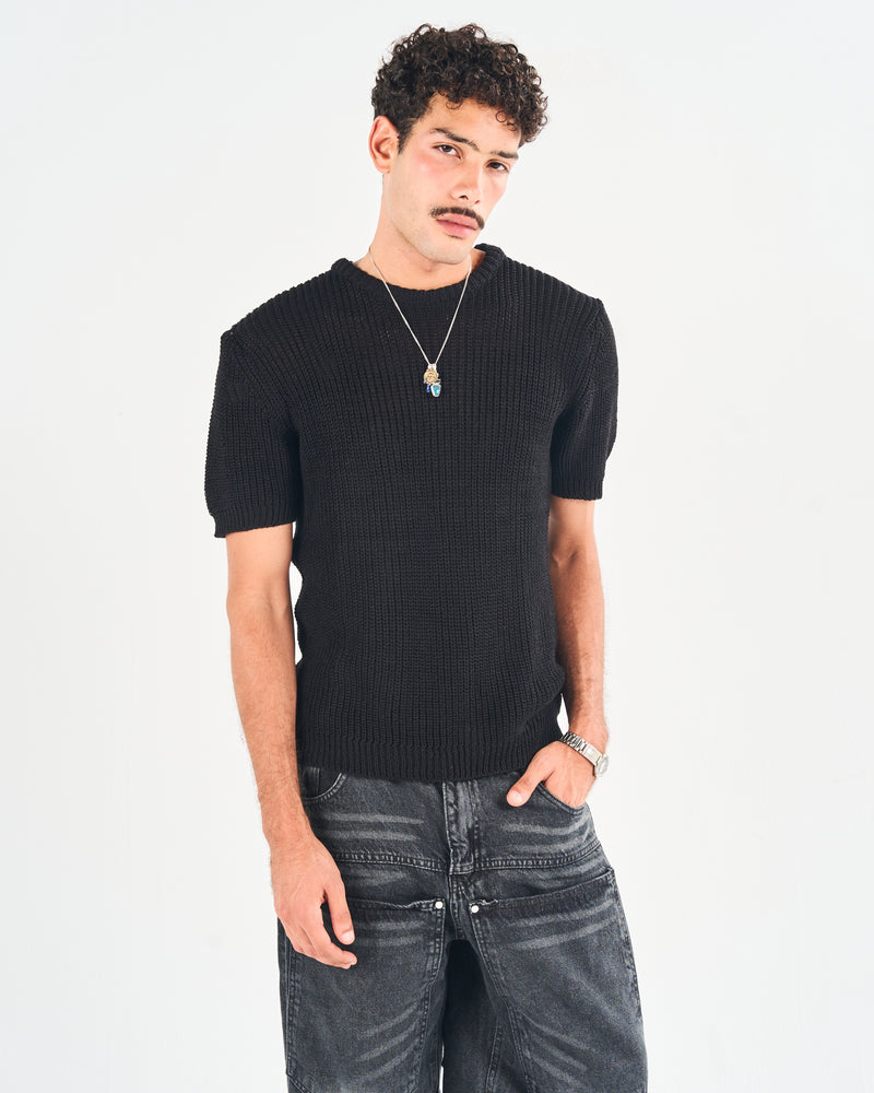 Two toned knitted tee