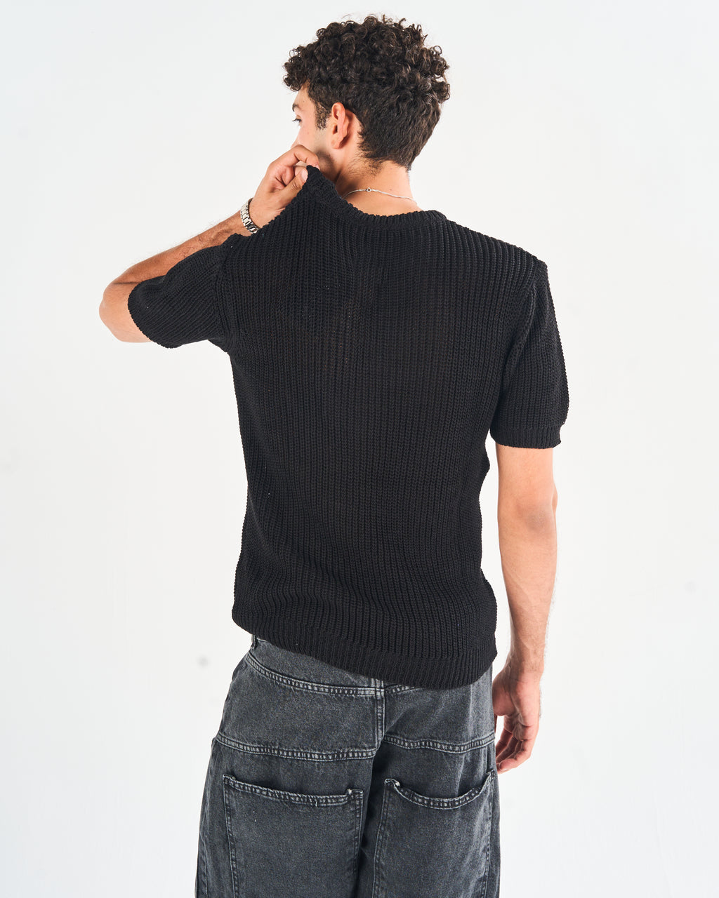 Two toned knitted tee