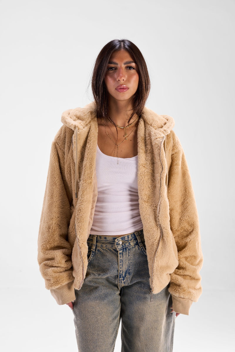 The fluffy fur jacket